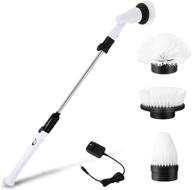 2020 newest cordless power electric spin scrubber for showers & floors - 360 spin, 3 replaceable brush heads, adjustable handle - ideal for bathtub, tub, tile, and more logo