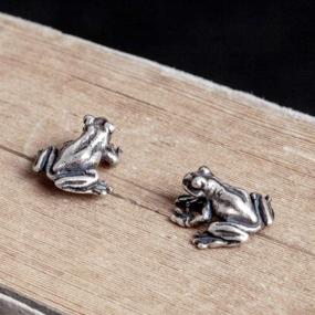 img 2 attached to 🐸 Vintage Cute Animal Frog Stud Earrings: 925 Sterling Silver Birthday Gifts for Women and Girls - Perfect Party Jewelry