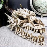 🐉 ebros gift 9 inch long smoking bone skeleton fossil dragon skull 'stryker' incense stick burner sculpture box statue home aromatherapy decor for dungeons and dragons game of thrones fans logo