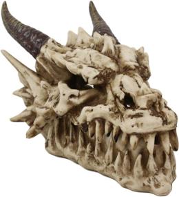 img 2 attached to 🐉 ebros gift 9 inch long smoking bone skeleton fossil dragon skull 'stryker' incense stick burner sculpture box statue home aromatherapy decor for dungeons and dragons game of thrones fans