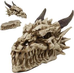 img 3 attached to 🐉 ebros gift 9 inch long smoking bone skeleton fossil dragon skull 'stryker' incense stick burner sculpture box statue home aromatherapy decor for dungeons and dragons game of thrones fans