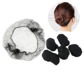 img 2 attached to 👱 100pcs Tinksky Hair Nets: Black Invisible Elastic Edge Mesh Dress-up Accessories - High-Quality & Easy-to-Use