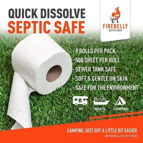 img 3 attached to 🚽 Firebelly Outfitters RV Toilet Paper, Septic-Safe - 8 Rolls, 2-Ply 500 Sheets - Rapid Dissolve Bath Tissue for Camping, Marine, RV Holding Tanks - Prevents Camper Sewer Clogs, Eco-Friendly & Biodegradable