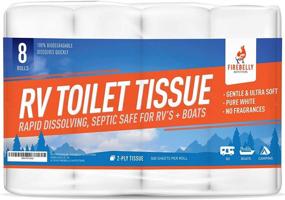 img 4 attached to 🚽 Firebelly Outfitters RV Toilet Paper, Septic-Safe - 8 Rolls, 2-Ply 500 Sheets - Rapid Dissolve Bath Tissue for Camping, Marine, RV Holding Tanks - Prevents Camper Sewer Clogs, Eco-Friendly & Biodegradable