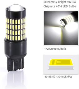 img 2 attached to Luyed 2 x 1700 Lumens 7443 4014 102-EX Chipsets LED Bulbs for Backup Reverse Lights with Projector, White (Brightest LEDs in the Market)