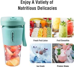 img 1 attached to 🍹 Modquen Portable Blender - 280ml Personal Blender with USB Rechargeable Feature, Ideal Mini Blender for Milk Shakes and Travel Juicer Cup (Green)