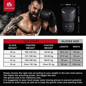 img 1 attached to Liberlupus Boxing Gloves - Unisex Training Gloves for Boxing, Kickboxing, Muay Thai, MMA - Heavy Bag Punching Gloves for Men & Women