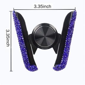 img 1 attached to 🚗 SUNCARACCL Crystal Bling Car Phone Holder - Mini Dash Air Vent Auto Mount, Universally Adjustable 360°, Stylish Stand for Cars, Women, and Girls (Blue)