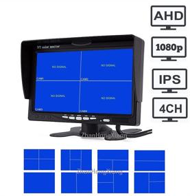 img 2 attached to 📷 Система мониторинга камер заднего вида для транспортного средства 12V/24V с 4 x HD 1080P камерами видеофона для фронтального, бокового и заднего вида + 7-дюймовый квадратный разделительный 4-канальный ЖК-монитор IPS для автодомов, автобусов, грузовиков, прицепов, караванов.