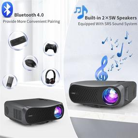 img 2 attached to Ultimate Home Theater Experience: 5G WiFi Bluetooth Projector with Native 1080P Resolution, 7200 Lumen Brightness, and 200 Inch Outdoor Display Support