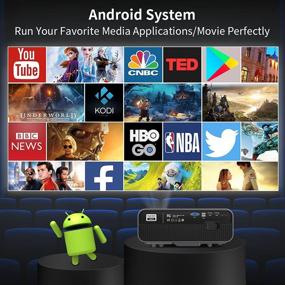 img 1 attached to Ultimate Home Theater Experience: 5G WiFi Bluetooth Projector with Native 1080P Resolution, 7200 Lumen Brightness, and 200 Inch Outdoor Display Support