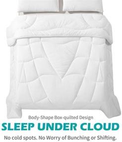 img 1 attached to 🛏️ Cobnom Alternative Down Comforter Duvet King: Breathable Recycled Microfiber, Soft 3D-Air Reversible Fabric, Medium Weight for All Seasons, White