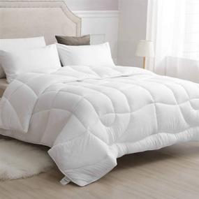 img 3 attached to 🛏️ Cobnom Alternative Down Comforter Duvet King: Breathable Recycled Microfiber, Soft 3D-Air Reversible Fabric, Medium Weight for All Seasons, White