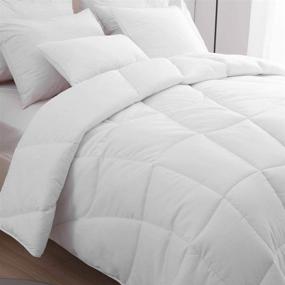 img 2 attached to 🛏️ Cobnom Alternative Down Comforter Duvet King: Breathable Recycled Microfiber, Soft 3D-Air Reversible Fabric, Medium Weight for All Seasons, White