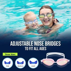 img 1 attached to Splaqua Swim Goggles for Adults, Men, Women, Youth, and Kids - Anti-Fog, Mirrored Coating, UV Protection