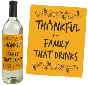 img 1 attached to 🦃 Gobble 'Til You Wobble - Thanksgiving Party Wine Bottle Label Stickers: Fun Decorations for Women and Men - Set of 4 by Big Dot of Happiness