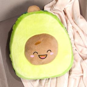 img 1 attached to 🥑 Silver Lilly 15 Inch Avocado Plush Decorative Throw Pillow - Large Novelty Food Shaped Stuffed Cushion