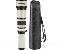 ultimaxx telephoto zoom lens 650-1300mm (1300-2600mm) for canon eos 7d, 6d, 6d mark ii, 5d, 5ds, 1ds, 80d, 77d, 70d, 90d, t7s, t7i, t6s, t6i, t6, t5i, t5, t4i, t3i, sl1 digital slr cameras logo