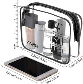 img 1 attached to 🧳 ANRUI Clear Toiletry Bag - TSA Approved Travel Carry On Kit | Quart Sized 3-1-1 Airport Compliant Bag | Travel Luggage Pouch 3 Pack