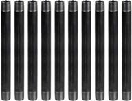 🔩 supply giant oqcm1212-10 steel, industrial iron pipe nipples, pack of 10 - ideal for building vintage diy furniture (threaded, malleable, 1/2 in x 10, black) logo