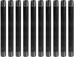 img 4 attached to 🔩 Supply Giant OQCM1212-10 Steel, Industrial Iron Pipe Nipples, Pack of 10 - Ideal for Building Vintage DIY Furniture (Threaded, Malleable, 1/2 in x 10, Black)