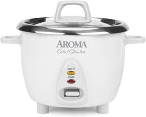 img 4 attached to 🍚 Aroma Housewares ARC-753SG Select Stainless Rice Cooker & Warmer with Uncoated Inner Pot, 6-Cup(cooked) / 1.2Qt, White