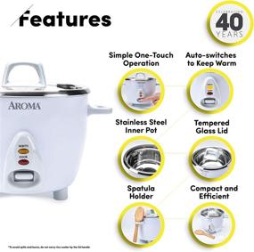 img 3 attached to 🍚 Aroma Housewares ARC-753SG Select Stainless Rice Cooker & Warmer with Uncoated Inner Pot, 6-Cup(cooked) / 1.2Qt, White