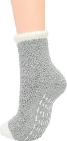 img 1 attached to 🧦 Womens Winter Fluffy Sleep Socks: Fleece, Fuzzy, Athletic, and Cozy