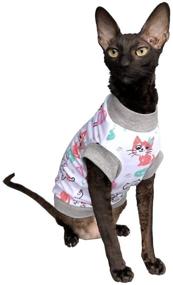 img 3 attached to Kotomoda Sphynx Stretch T Shirt Morning Cats