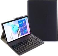 чехол с клавиатурой ymh galaxy tab s6 10.5 2019 - тонкий и легкий чехол с съемной беспроводной клавиатурой | черный логотип