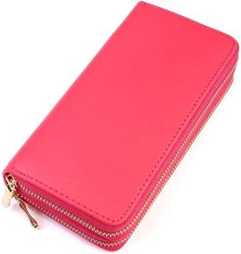 img 4 attached to 👛 Women's Classic Leatherette Zip Around Wallet: Handbags & Wallets featuring Wristlet Design