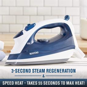 img 3 attached to 🔥 Powerful Maytag Speed Heat Steam Iron & Vertical Steamer with Stainless Steel Sole Plate – Self Cleaning Function & Thermostat Dial for Effortless Ironing – M200 Blue Edition