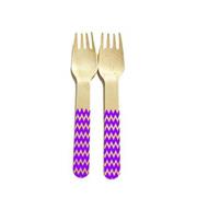 perfect stix chevron forks 158 36-purple printed wooden forks with purple chevron pattern logo