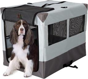img 4 attached to 🐾 EasyFold MidWest Portable Tent Crate: Convenience and On-the-Go Comfort for Pets