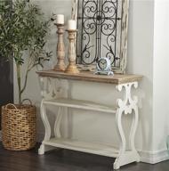 🏡 deco 79 farmhouse mdf console sofa table, brown & white, ideal for living room, entryway, hallway - 32" x 38" design logo