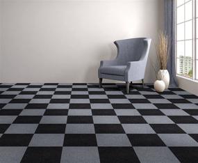 img 2 attached to 🏠 Achim Home Furnishings NXCRPTSM12 Nexus Self Adhesive Carpet Floor Tiles | 12"x12", 12 Tiles/12 Sqft, Smoke | Count