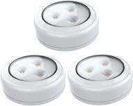 💡 wireless led puck light 3 pack by brilliant evolution - battery powered under cabinet lighting, closet light, stick on lights - push, tap, and touch activated логотип