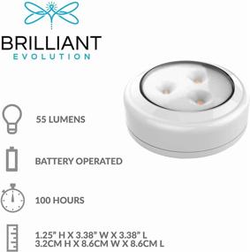 img 2 attached to 💡 Wireless LED Puck Light 3 Pack by Brilliant Evolution - Battery Powered Under Cabinet Lighting, Closet Light, Stick On Lights - Push, Tap, and Touch Activated