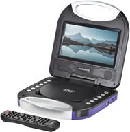 magnavox mtft750-pl portable 7 inch tft dvd/cd player - purple, remote control, car adapter, rechargeable battery, headphone jack, built-in speakers logo