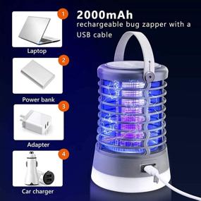 img 1 attached to 🏕️ Amufer Rechargeable Camping Bug Zapper & Lanterns: Waterproof 3-in-1 Tent Light with 50H Battery and SOS Emergency Light