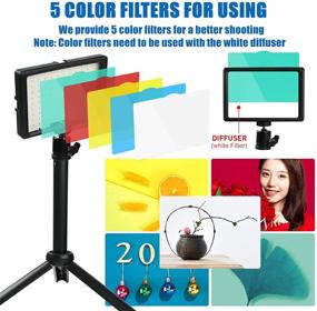 img 1 attached to 📸 KEAYEO 7-Inch LED Video Light Kit: Portable Photography with 120 Lamp Beads, Super Bright Fill Light for Table Top Online Meetings, Photo/Video Studio. Includes Tripod Stand and Color Filters. Pack of 2.