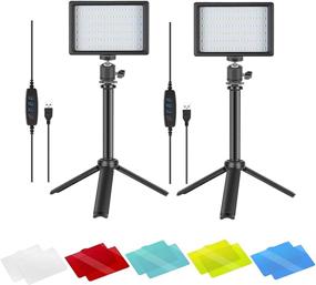 img 4 attached to 📸 KEAYEO 7-Inch LED Video Light Kit: Portable Photography with 120 Lamp Beads, Super Bright Fill Light for Table Top Online Meetings, Photo/Video Studio. Includes Tripod Stand and Color Filters. Pack of 2.