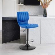 💙 stylish and versatile: armen living bardot high-adjustable blue faux leather swivel bar stool logo