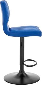 img 1 attached to 💙 Stylish and Versatile: Armen Living Bardot High-Adjustable Blue Faux Leather Swivel Bar Stool