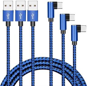 img 4 attached to ⚡ Premium 90 Degree USB-C Cable [3ft/6ft/10ft] for Fast Charging - Samsung Galaxy S10 S10E S9 S20 Plus Note 10 Lite A10e A20 A20e A50 A70 A90 A21 A21s A31 A41 A51 A71