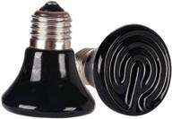 25w mini black reptile heat lamp bulb 2 pack - maotopcom 25w 60mm infrared ceramic heat emitter for pet brooder coop lizard lambs snake - no light, ac 110v logo