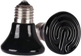 img 4 attached to 25W Mini Black Reptile Heat Lamp Bulb 2 Pack - MaoTopCom 25W 60MM Infrared Ceramic Heat Emitter for Pet Brooder Coop Lizard Lambs Snake - No Light, AC 110V