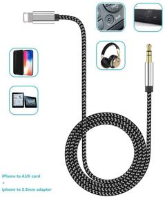 img 1 attached to 🎧 Apple MFi Certified iPhone to 3.5mm Car AUX Stereo Audio Cable - Lightning to 3.5mm Nylon AUX Adapter for iPhone 12 Series/11/XS/XR/X 8 7/iPad - 3.3FT/1M Length - Connect to Home Stereo/Speaker/Headphone