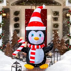 img 4 attached to 🐧 SEASONBLOW 4 Ft LED Light Up Inflatable Christmas Penguin: Fun Yard Decoration for Home Party & Outdoor Holiday Decor