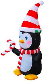 img 2 attached to 🐧 SEASONBLOW 4 Ft LED Light Up Inflatable Christmas Penguin: Fun Yard Decoration for Home Party & Outdoor Holiday Decor